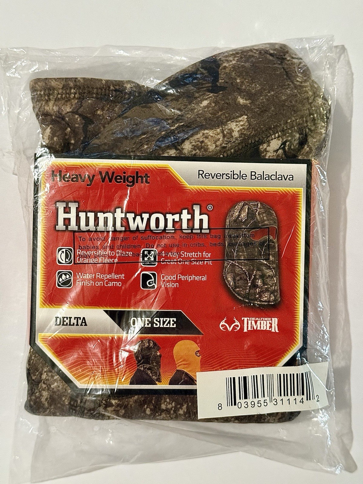 Huntworth Men's Delta Heavyweight Reversible Balaclava – RealTree Timber®