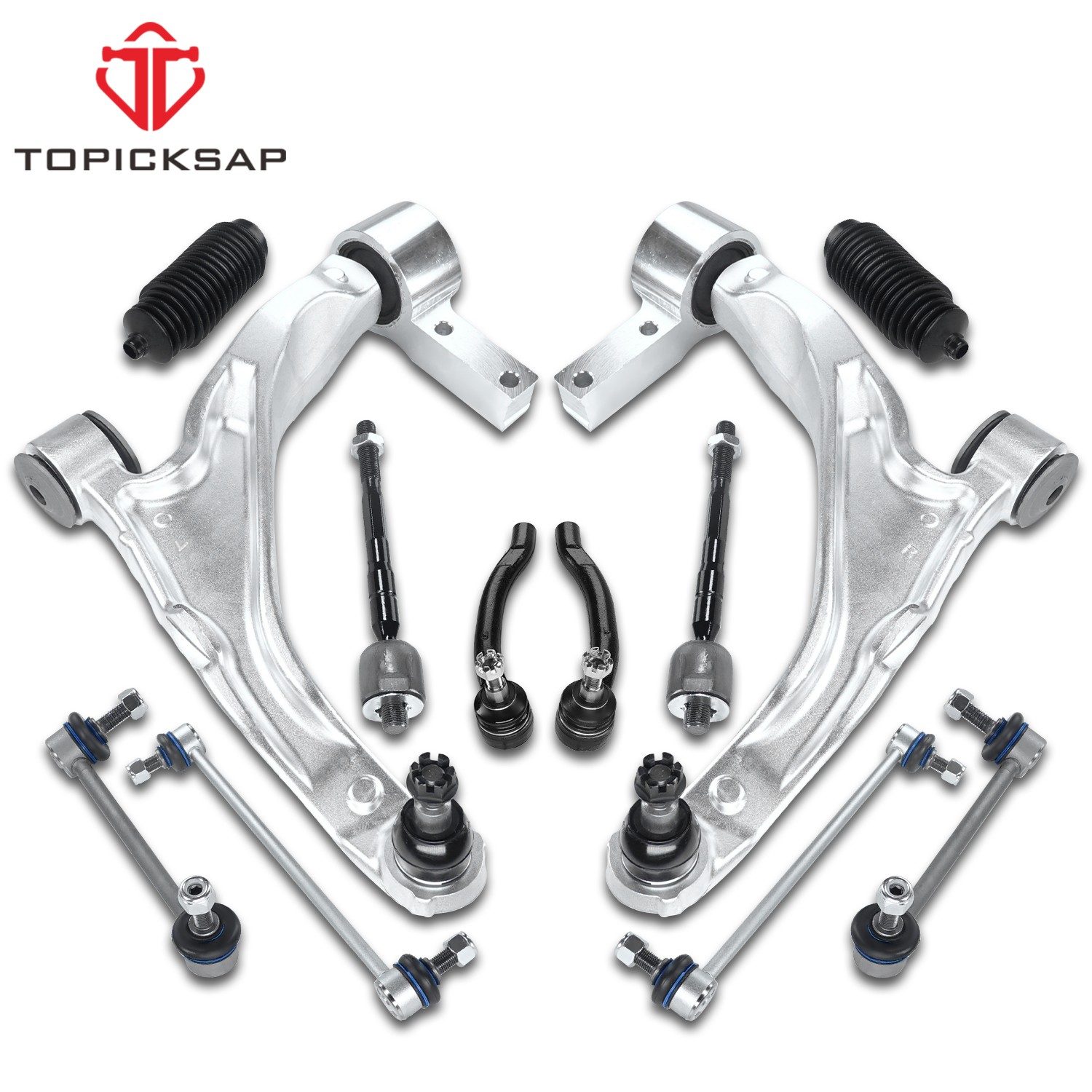 12pcs Front Lower Control Arms Suspension Kit Boot for 2007-2013 Acura MDX