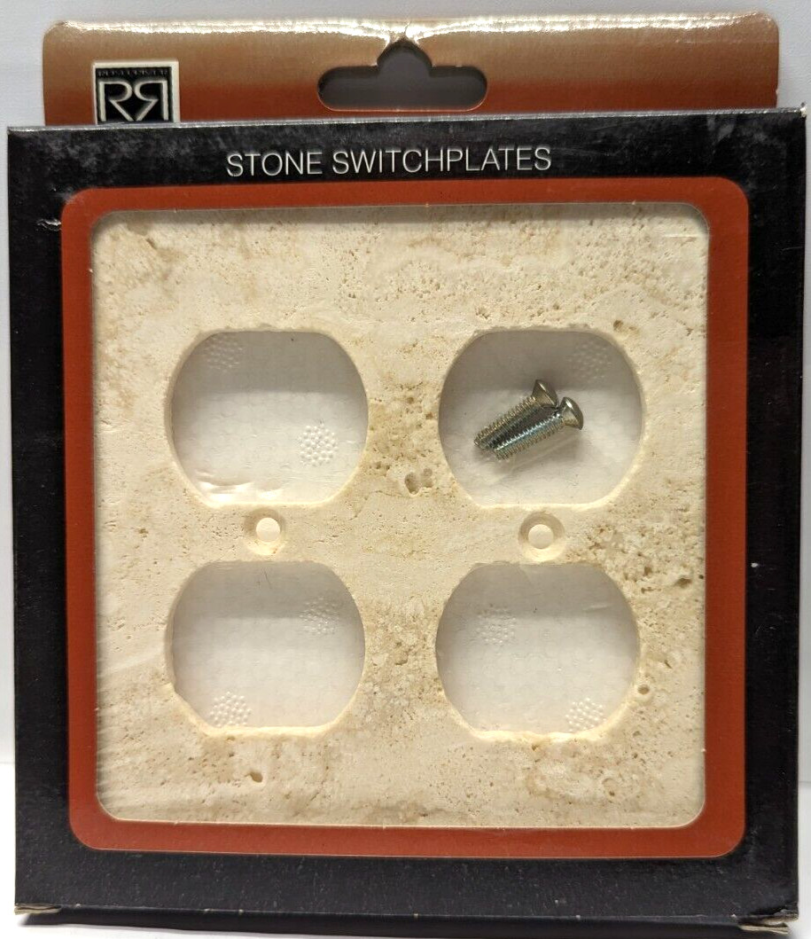 Ivory Travertine Double Duplex Switch Wall Plate / Switch Plate / Cover