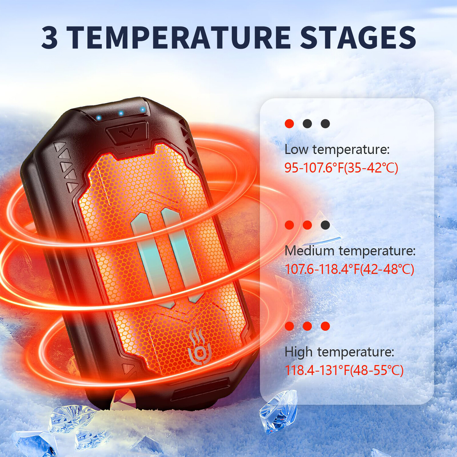2in1 Portable Magnetic Rechargeable Hand Warmers , Ultrathin Electric Handwarmer