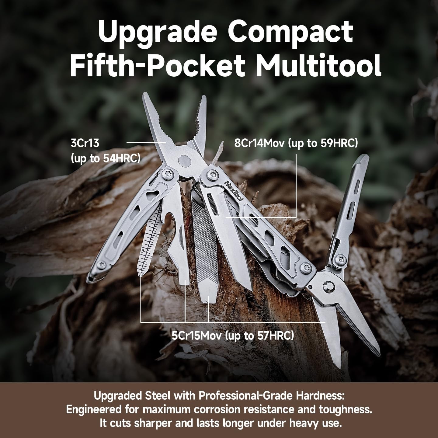 F12 Mini Multitool, 13-in-1 Keychain Multitool with Serrated Scissors, File a...