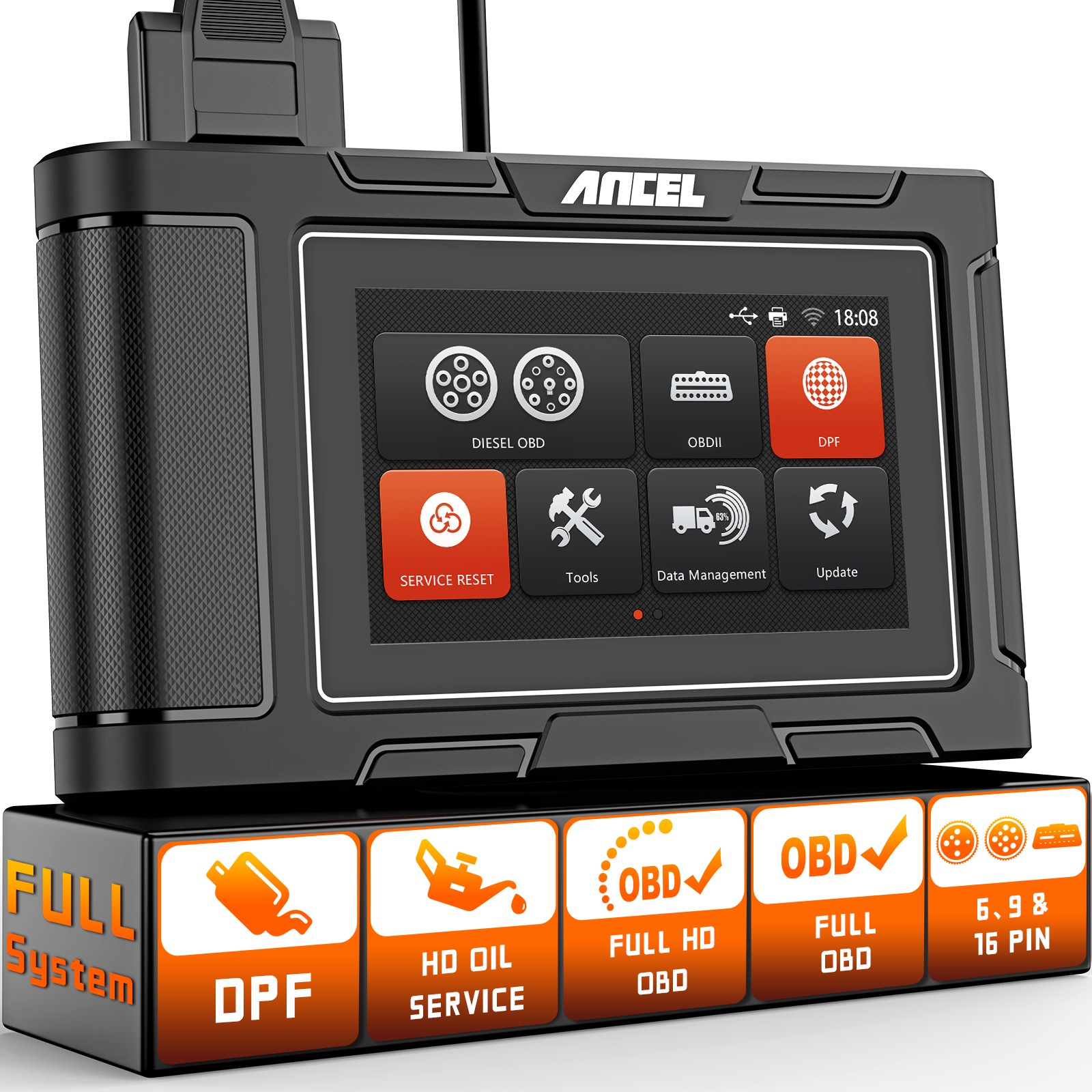 ANCEL HD3300 Pro Heavy Truck Scanner DPF Regen Diagnostic Tool Fit For Detroit
