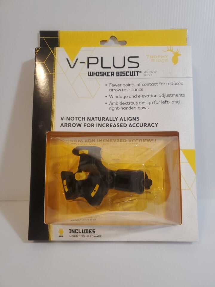 Trophy Ridge Whisker Biscuit V Plus Arrow Rest with mounting hardware