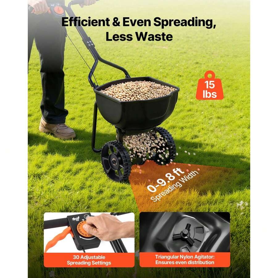 9.8 Ft Spreading Width, Broadcast With 130lbs Load Capacity & 10 In All-Terrain