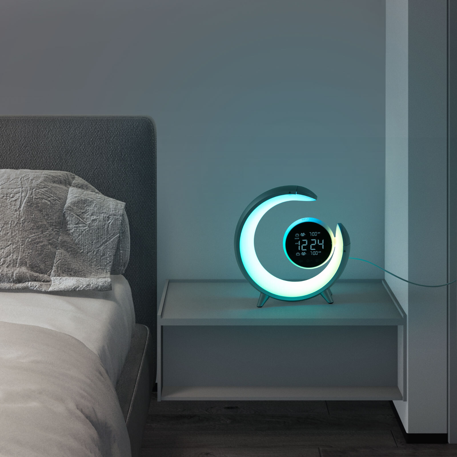 USB LED Desk Home Office Bedside Night Light Reading Lamp,Round,Touch Control