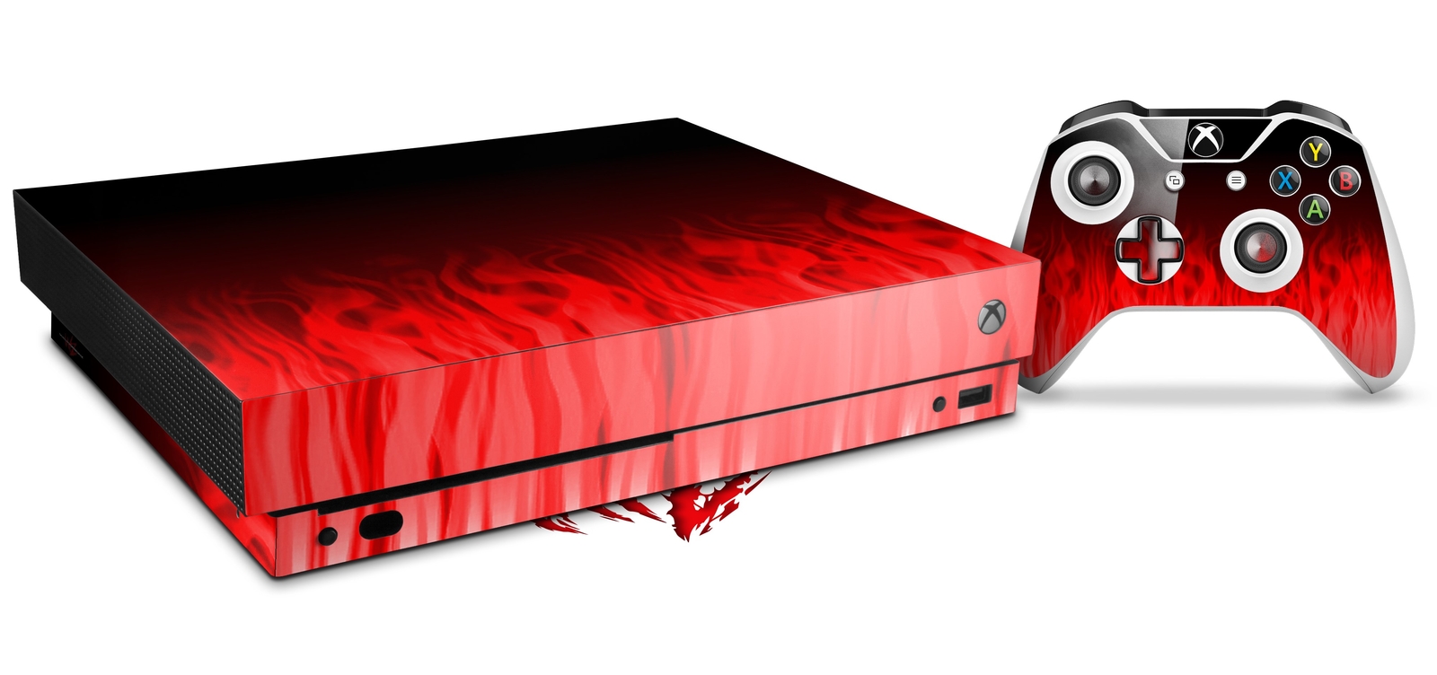 Skin Set for XBOX One X Fire Red