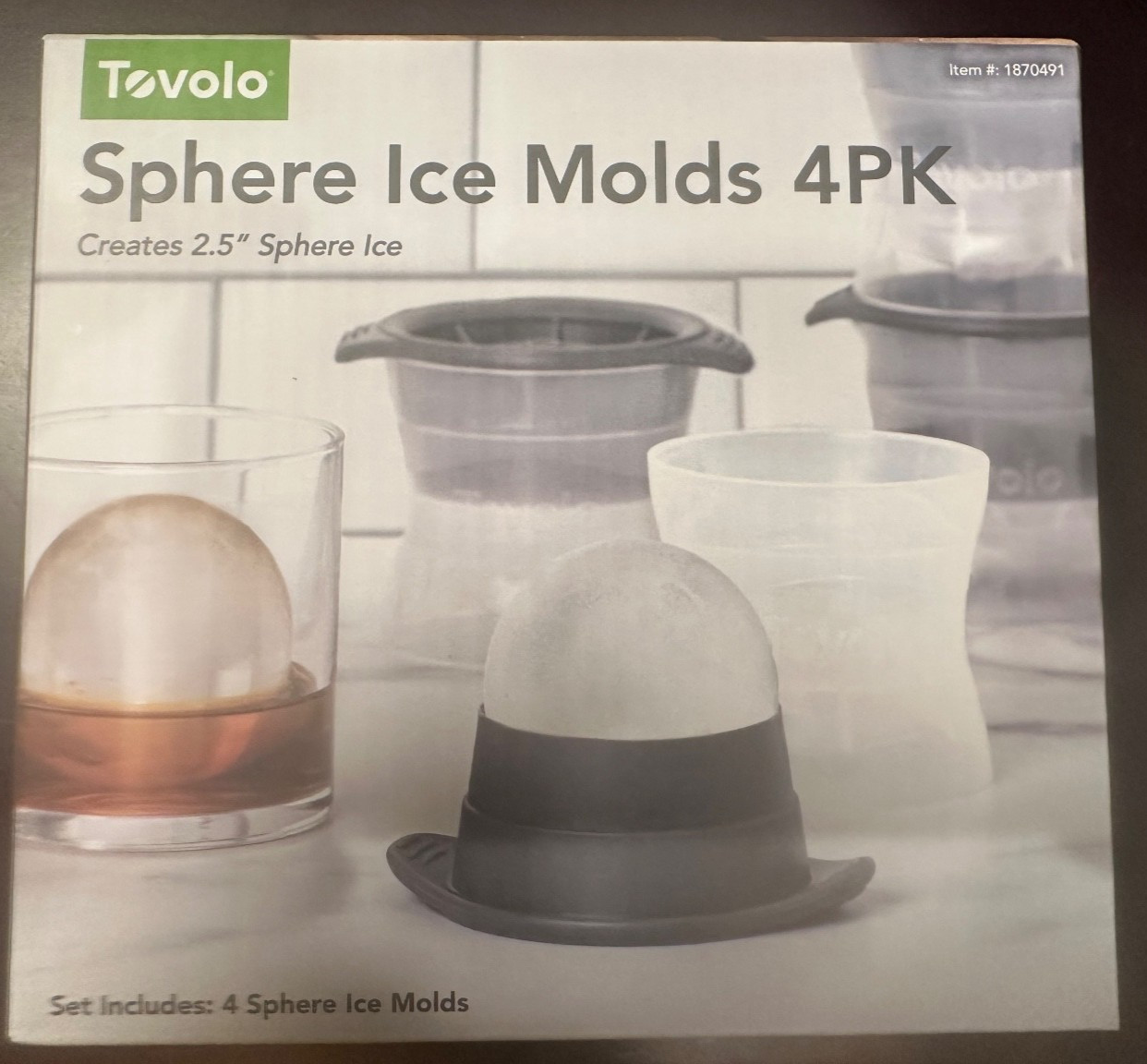 New Sealed Tovolo Sphere Ice Molds - 4 Pack - Creates 2.5" Round Ice Balls