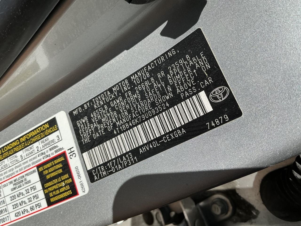 CAMRY 2009 Glove Box 5011707