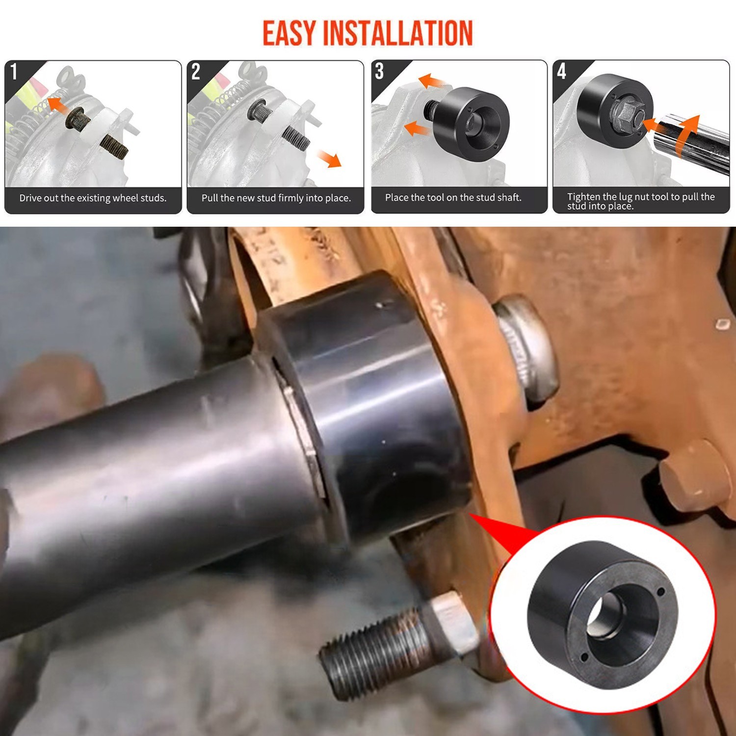 Wheel Stud Installer Lisle Tool Corporation 22800 for Tire Bolts Install Replace