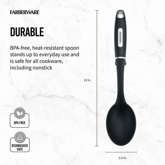 (2 pack) Professional Nylon Basting Spoon in Black