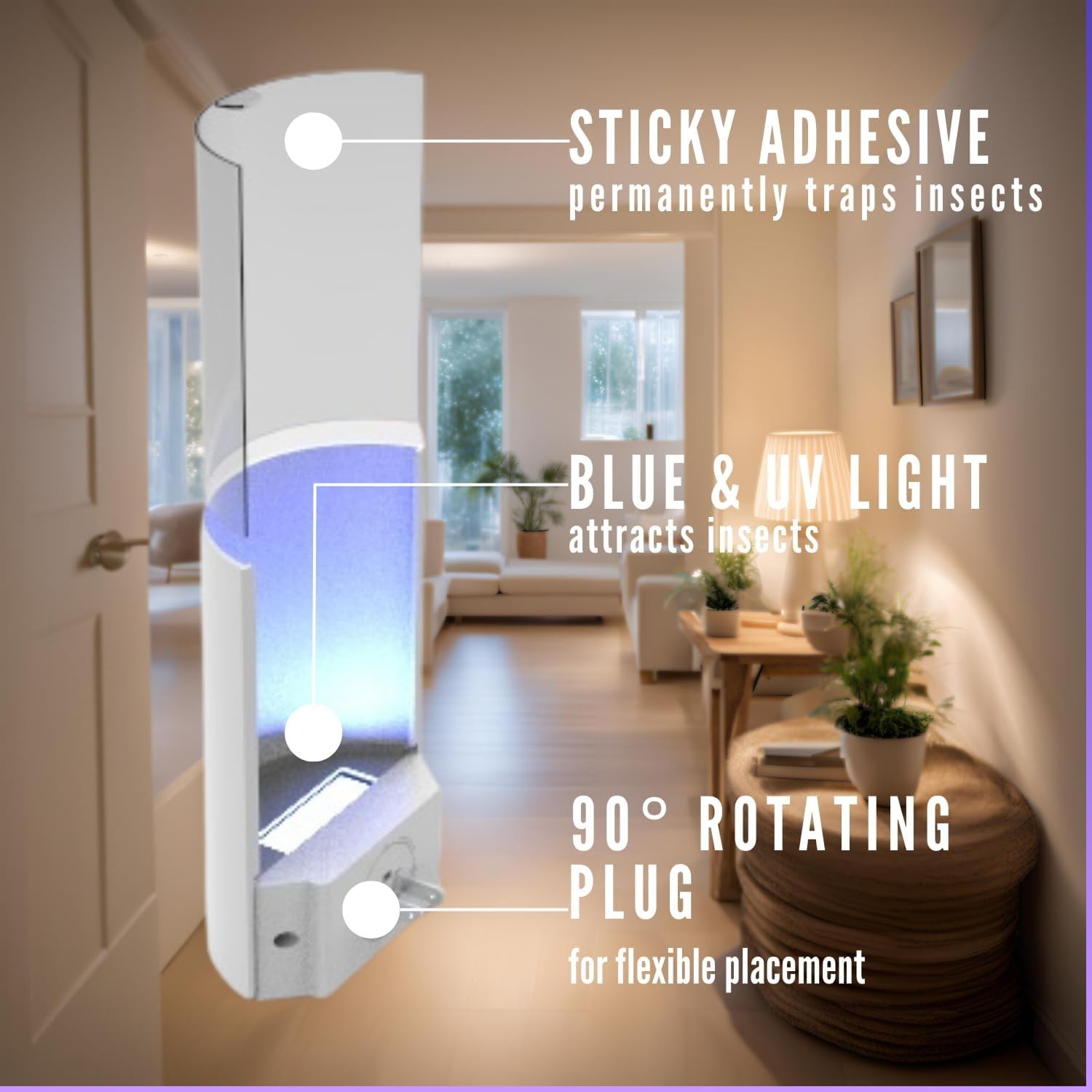 Highly Effective Indoor Fly Trap with UV Light & 4 Refills for Complete Control