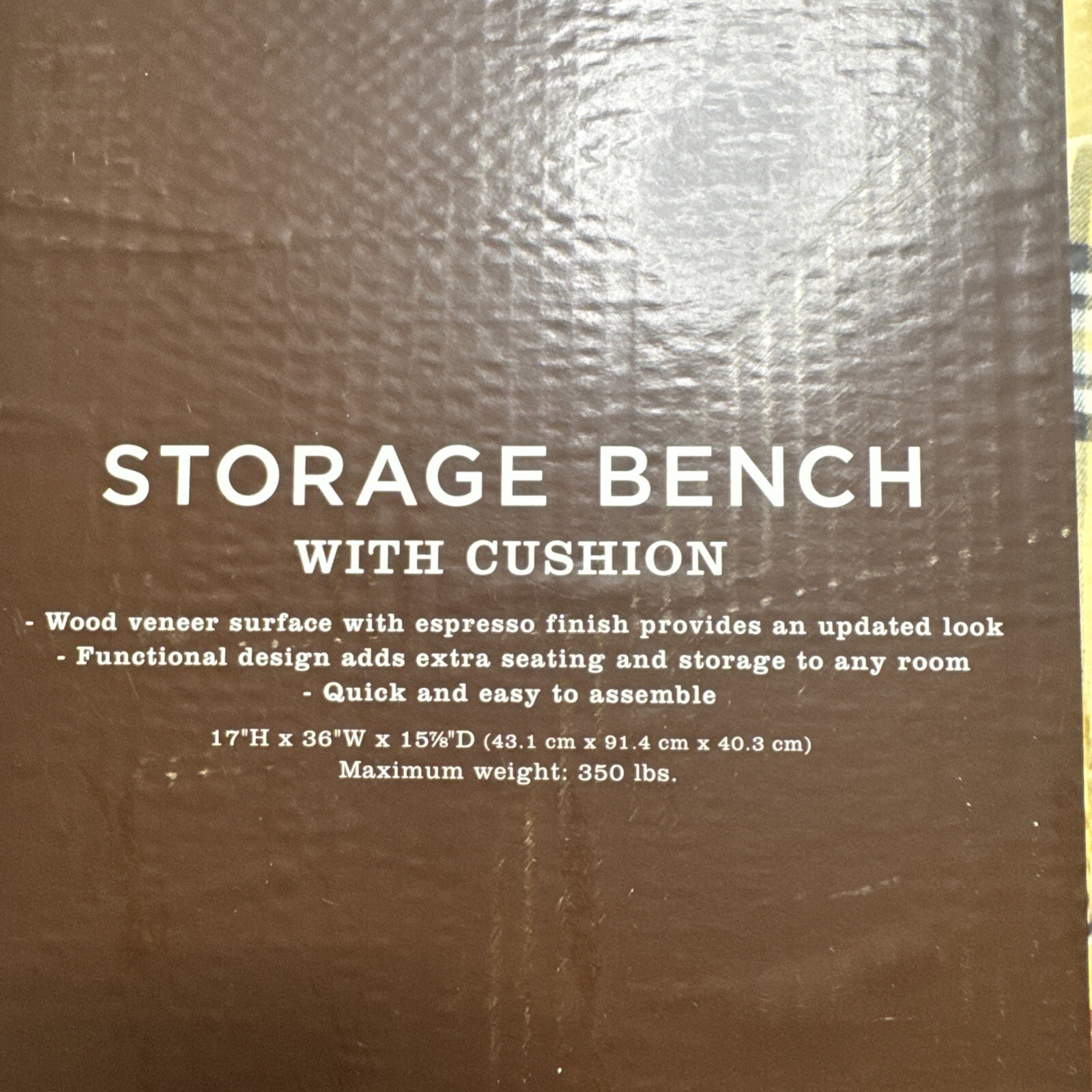 Sonoma Life Style Storage Bench With Cushion