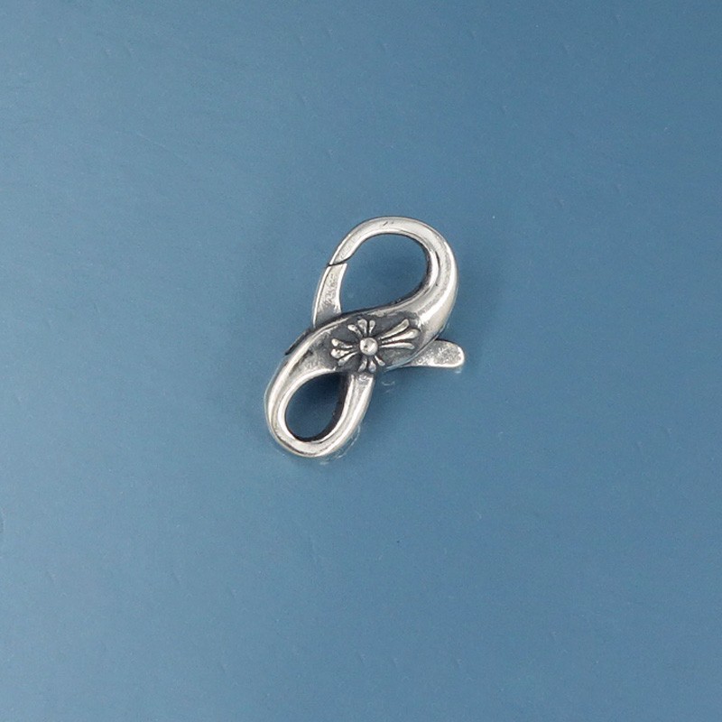 Antiqued Sterling Silver Cross Lobster Claw Clasp Connector 13.9mm #44102