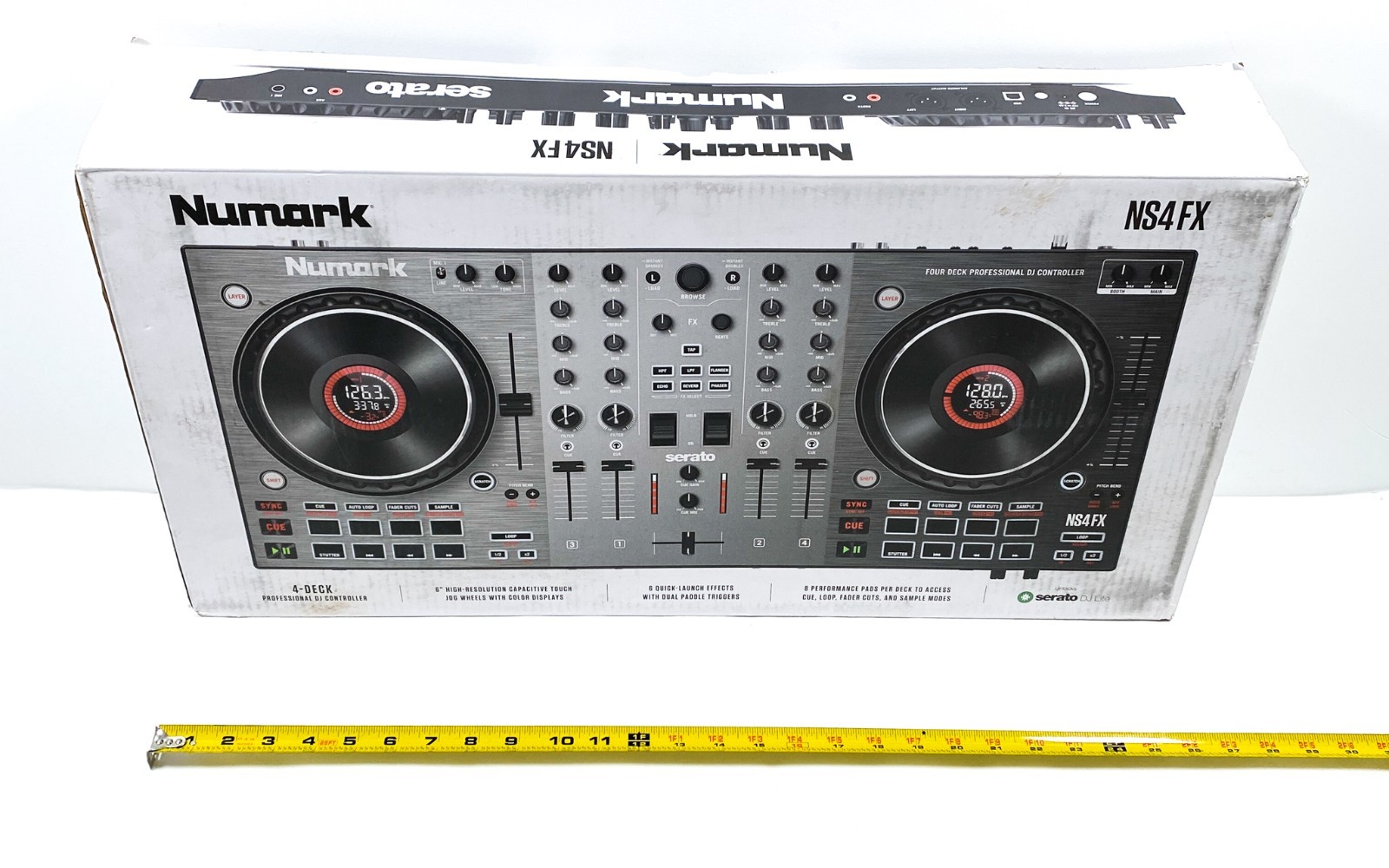 SEE VIDEO Numark NS4FX Quad Deck DJ Controller, Serato, Mixer, Loop/Sampler, EQ