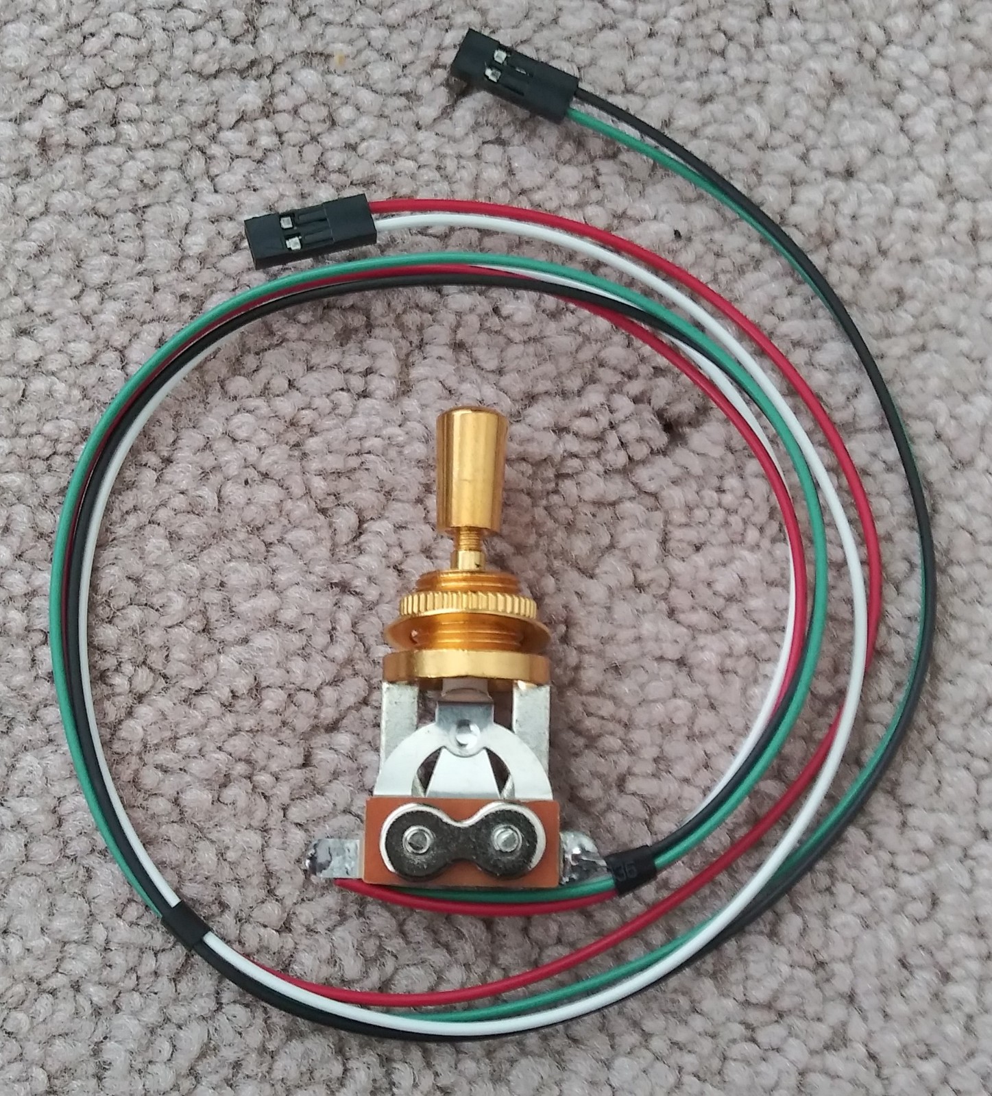 SOLDERLESS Wiring GOLD 3-WAY TOGGLE SWITCH Les Paul emg METAL TIP Guitar **NEW**