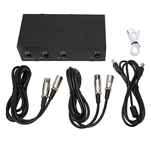 2 Channel 48V Power Supply, Universal Compact Power with XLR Cable, 3.5MM