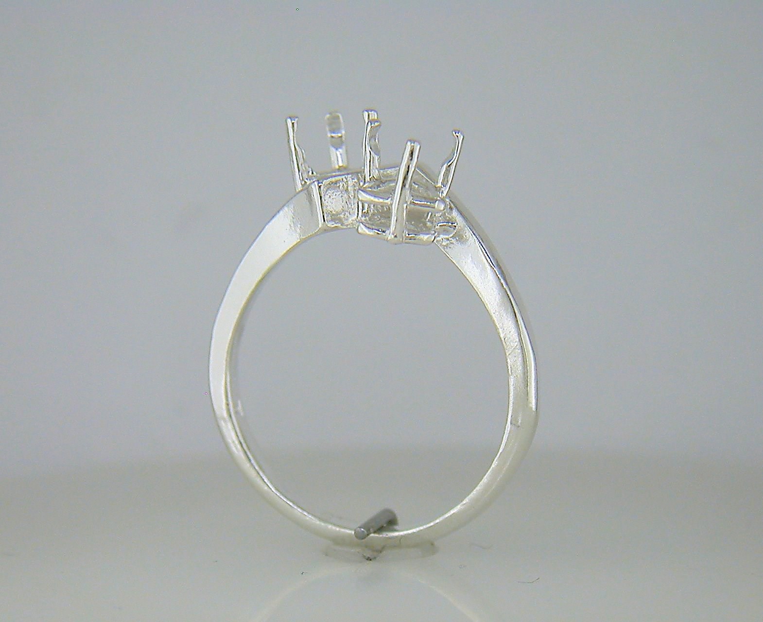 6 mm Double Trillion Ring Setting Sterling Silver