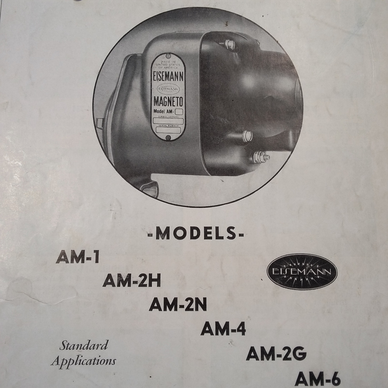 Eisemann Magnetos AM-1, AM-2H, AM-2N, AM-4, AM-2G & AM-6 Service & Repair Manual