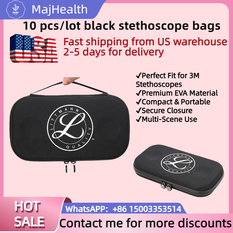 Fast USA Shipping | 10-Pack Bulk Lot of Black Stethoscope Pouch Bags for Nurses