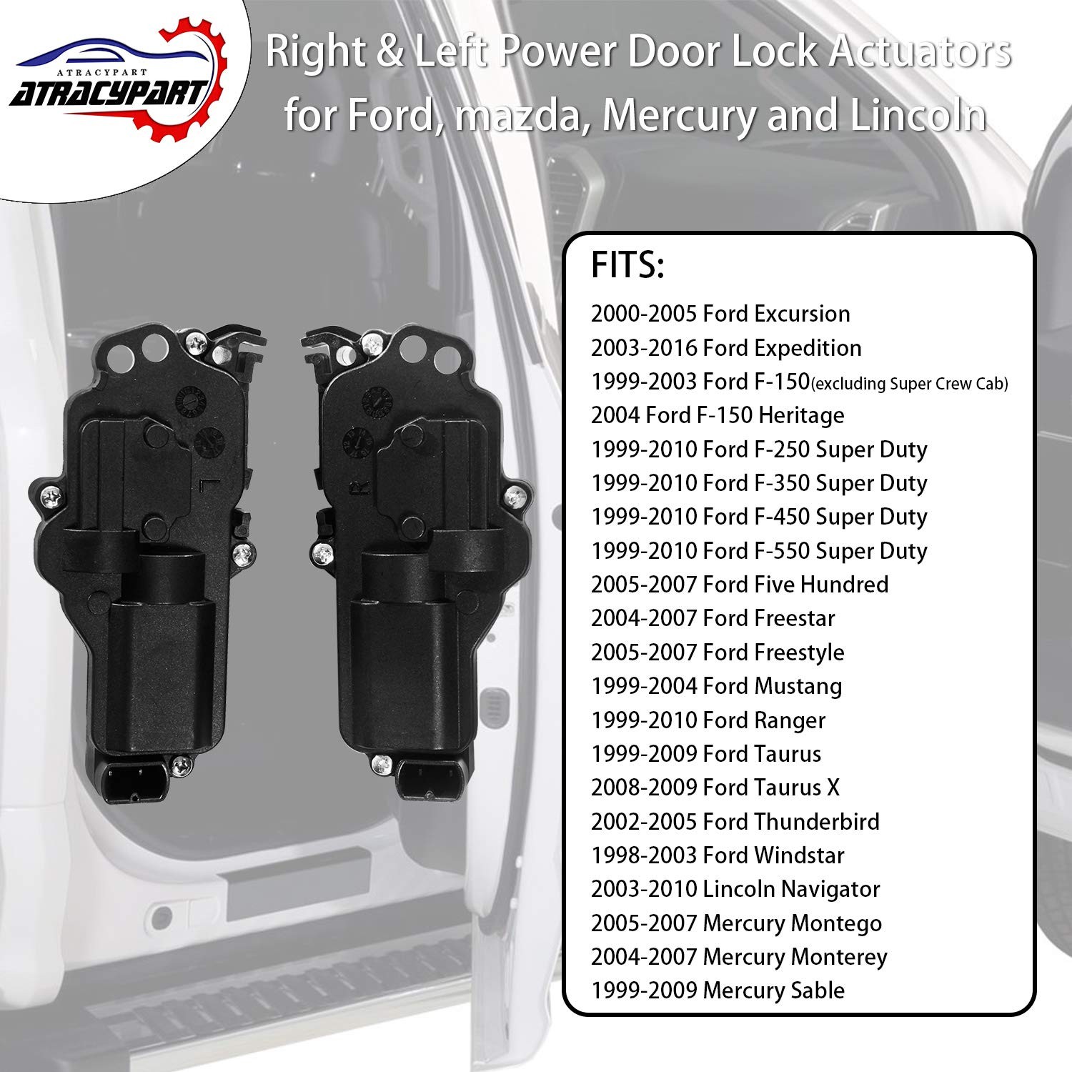 Power Door Lock Actuators Kit Left & Right Side | for Ford F150 F250 F350 F450 E