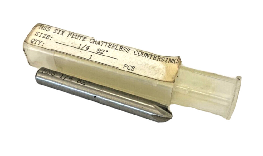 New 1/4" x 82° - HSS, Six Flute, Chatterless Countersink