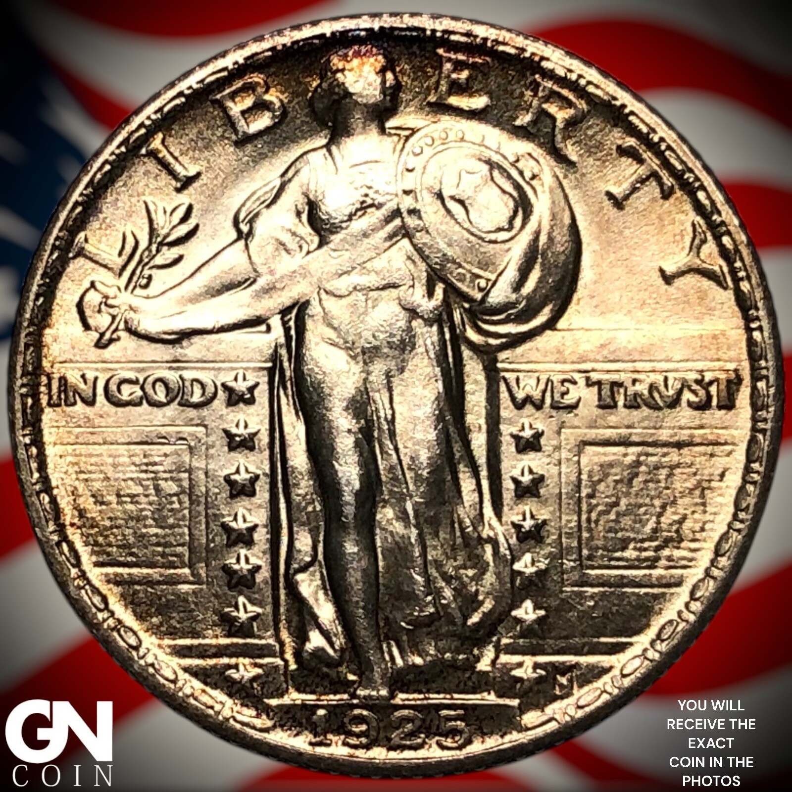 1925 P FULL HEAD Standing Liberty Quarter Y1747
