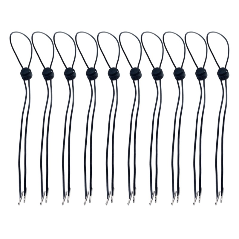 Pack of 10 Outdoor Hat Retention Straps Spring Lock Adjustable Length System