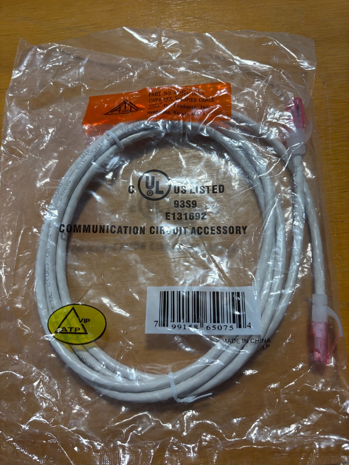 ALLEN TEL	AT1607-WH	Allen Tel Cat6 Patch Cable 7FT White