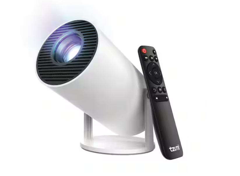 Tzumi 1280 x 720 HD Movie Projector with Stand 360 Lumens Model 30469HD