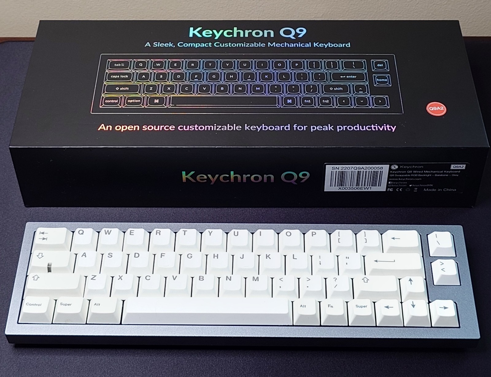 Keychron Q9 w/ Gateron Ink Box Black/ePBT Keycaps/Plates/Travel Case/Wrist Rest