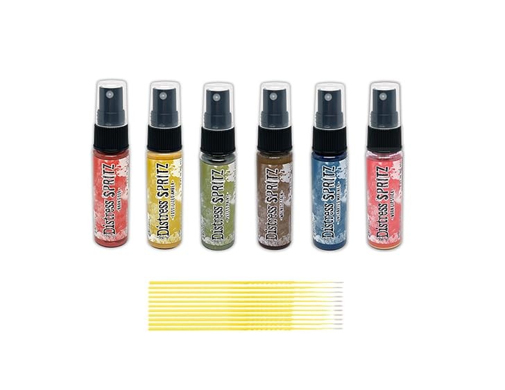 Ranger Distress Spritz Bundles - 6 Tim Holtz Distress Spritzes with Trebbies
