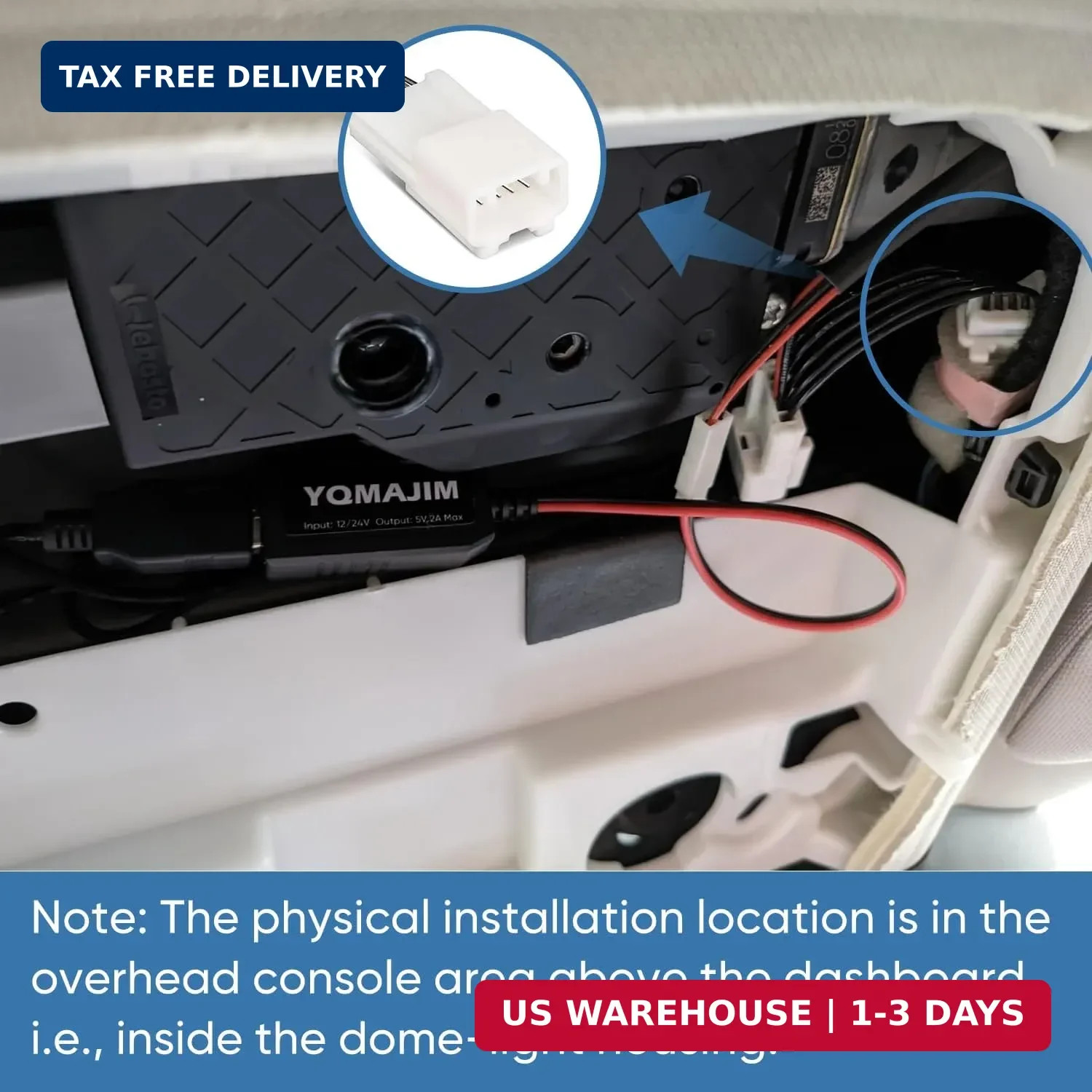 YQMAJIM DashCam Power Adapter,(5P TypeE) Compatible with Select Subaru with Auto