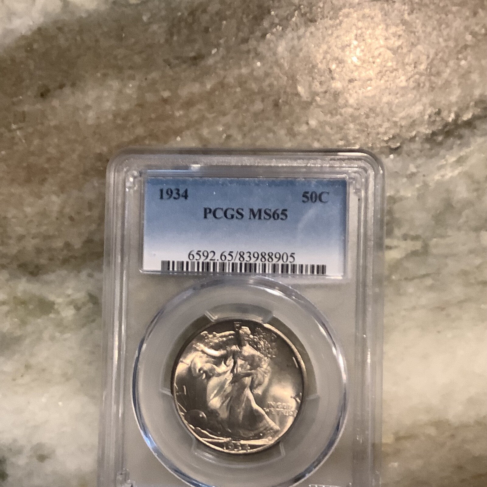 1934 Silver Walking Liberty Half Dollar MS 65