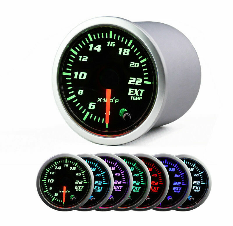7-Color LED Tinted Universal 2'' 52mm Exhaust Gas Temperature Gauge 12V