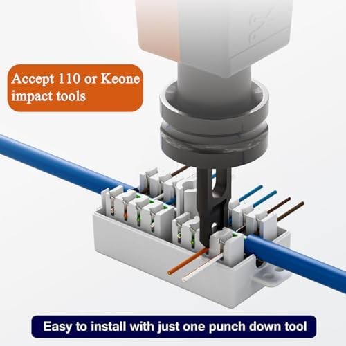 Cat 6 Junction Box 5 Pack Cat5e Splice Connector Unshielded, Punch Down Type