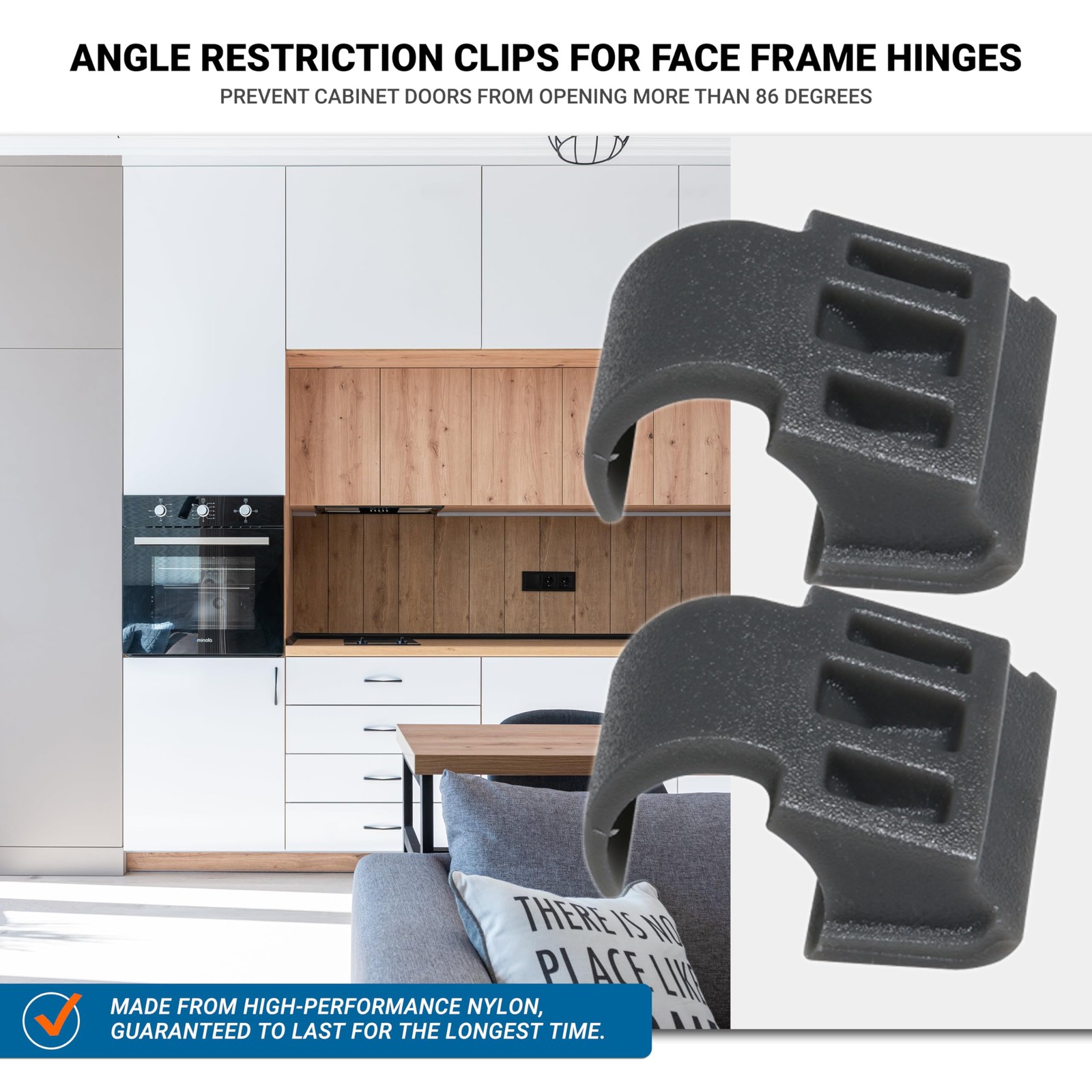 10 Pack Rok Hardware Angle Restrictor Restriction Clips for Face Frame Gray