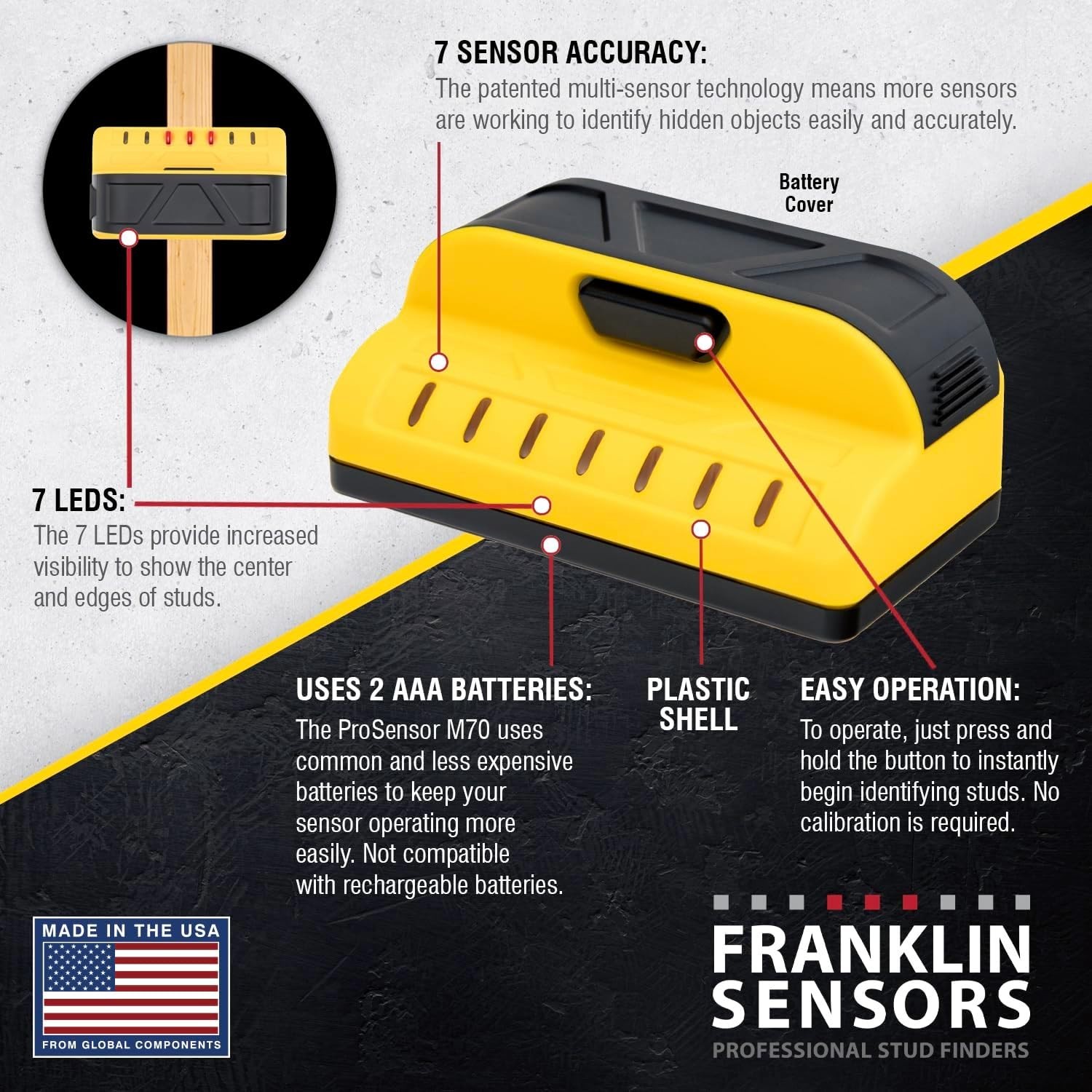 ProSensor M70 Stud Finder: Versatile Wall Detector for Accurate Home Renovations