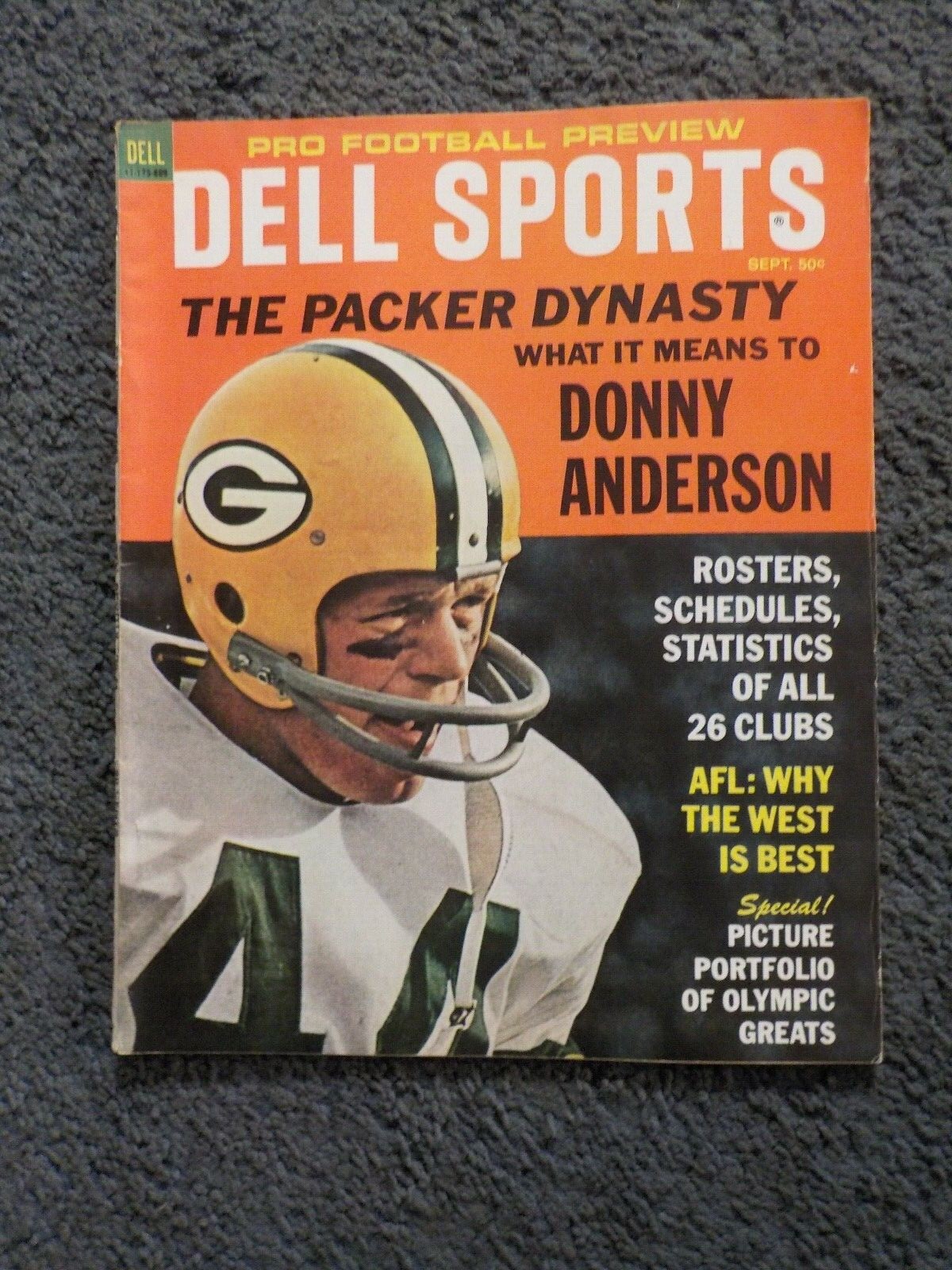 VINTAGE 1968 PRO FOOTBALL PREVIEW THE PACKERS DYNASTY DONNY ANDERSON COVER