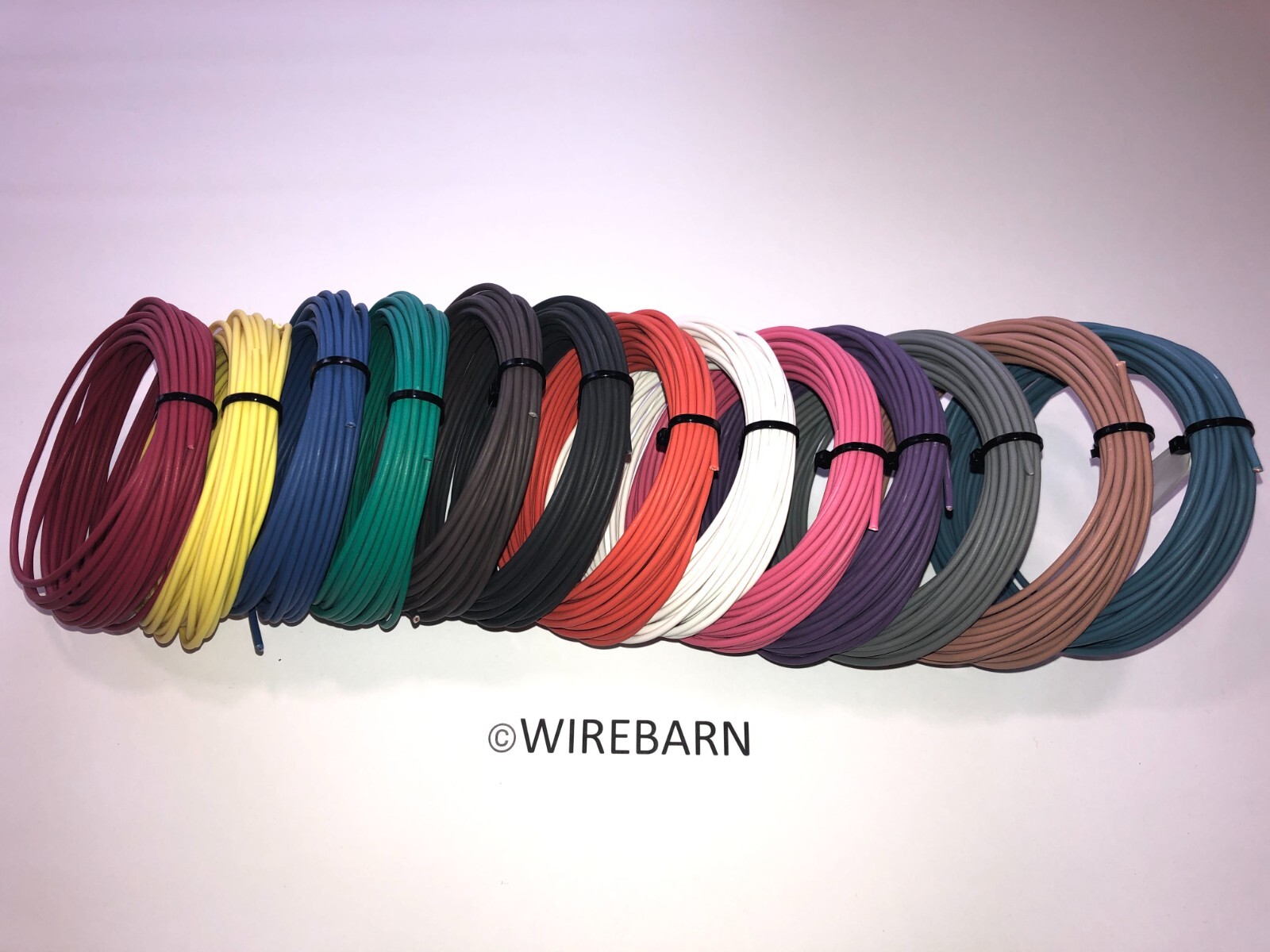 AUTOMOTIVE  WIRE - 22 GAUGE -HIGH TEMP TXL WIRE - 13 COLORS - 25' EACH COLOR
