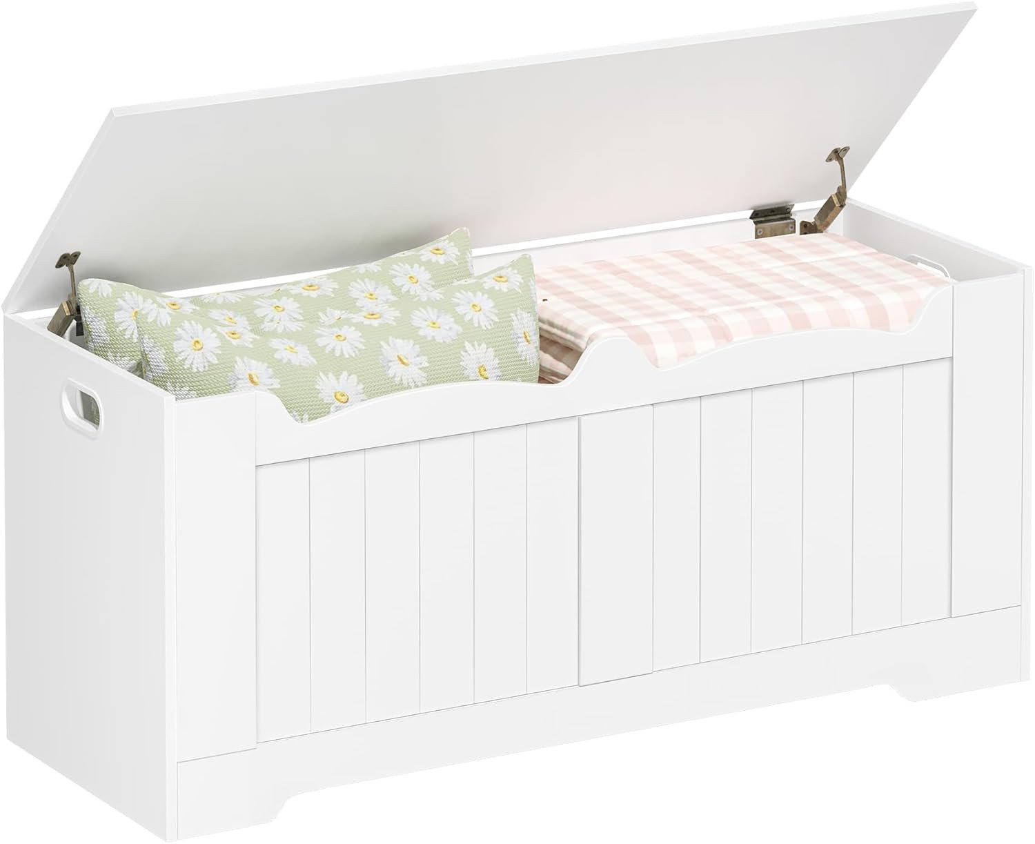 43.3" Storage Chest, Extra Large Storage Trunk with 2 Safety Hinges, Lift-Top Be