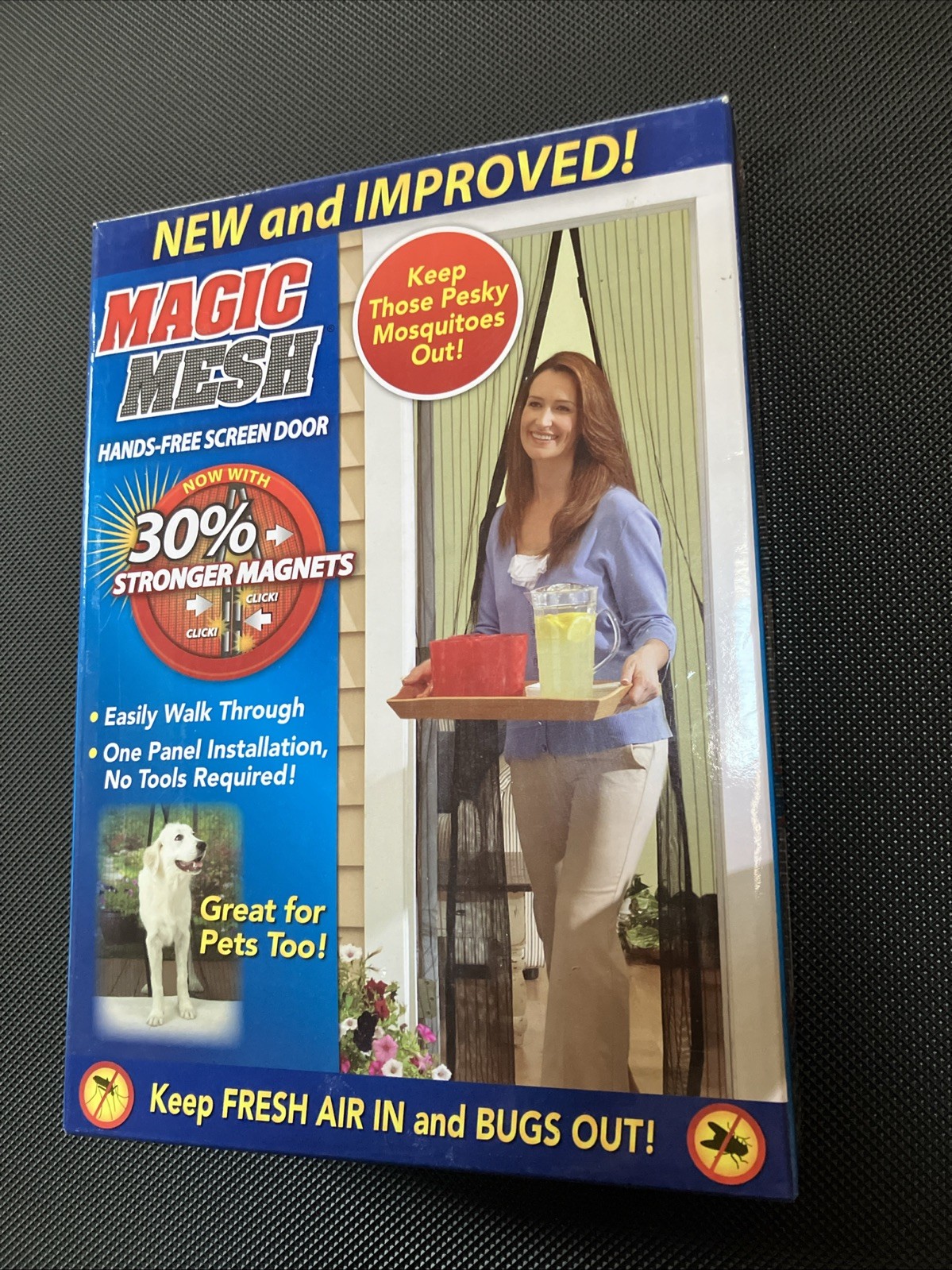 Magic Mesh Deluxe Hands Free Magnetic Screen Door 39"x83" - Black (MM011124)