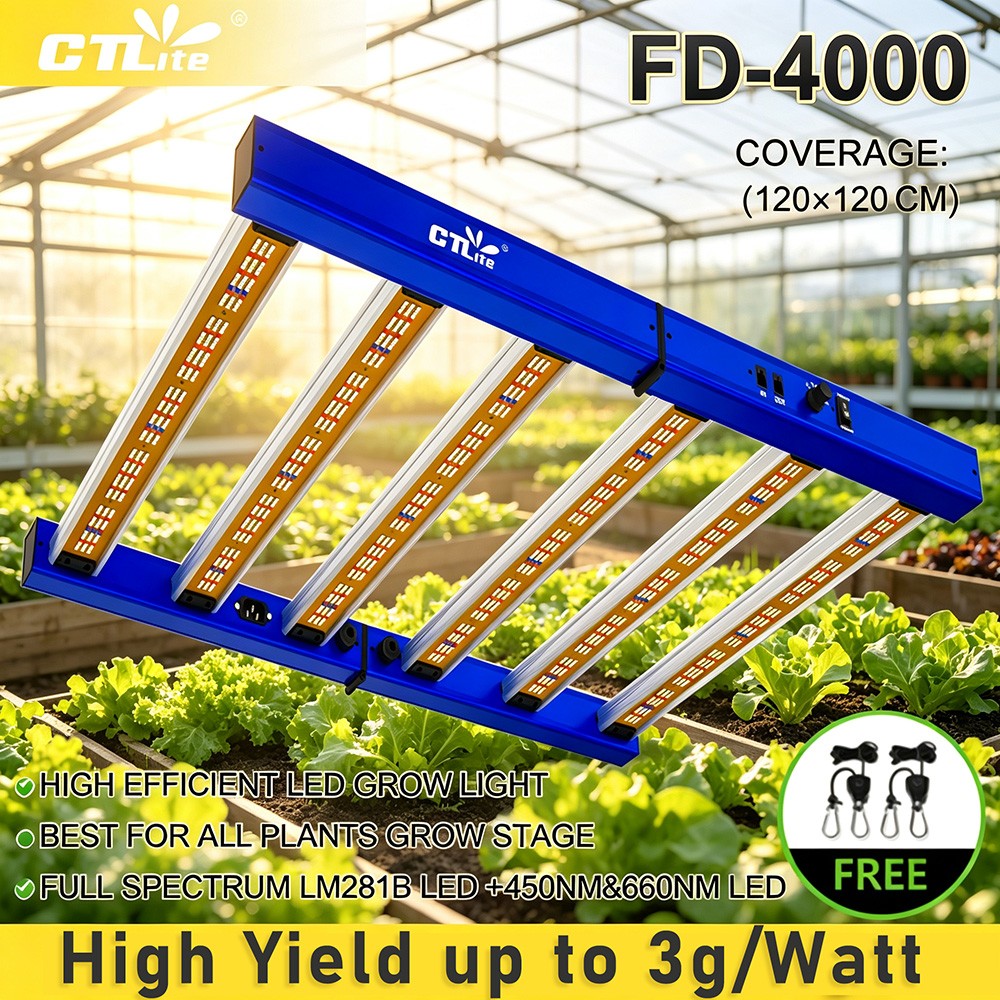 4000W Spider LED Foldable Plant Grow Light 4x4ft Tent Dimmable Hydroponics Light