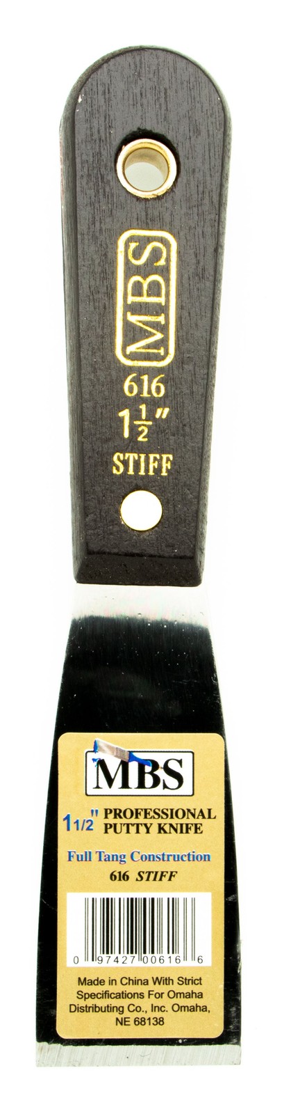 MBS Putty Knife 1.5" Stiff Blade Professional Quality