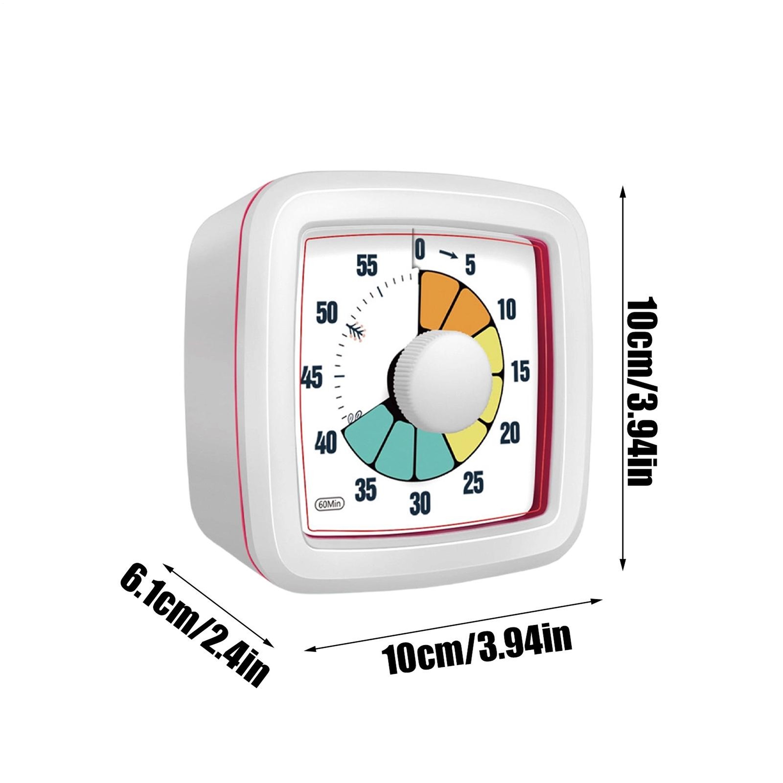 60-Minute Visual Countdown Timer, Mechanical Kitchen Timer Clock Visual Timer
