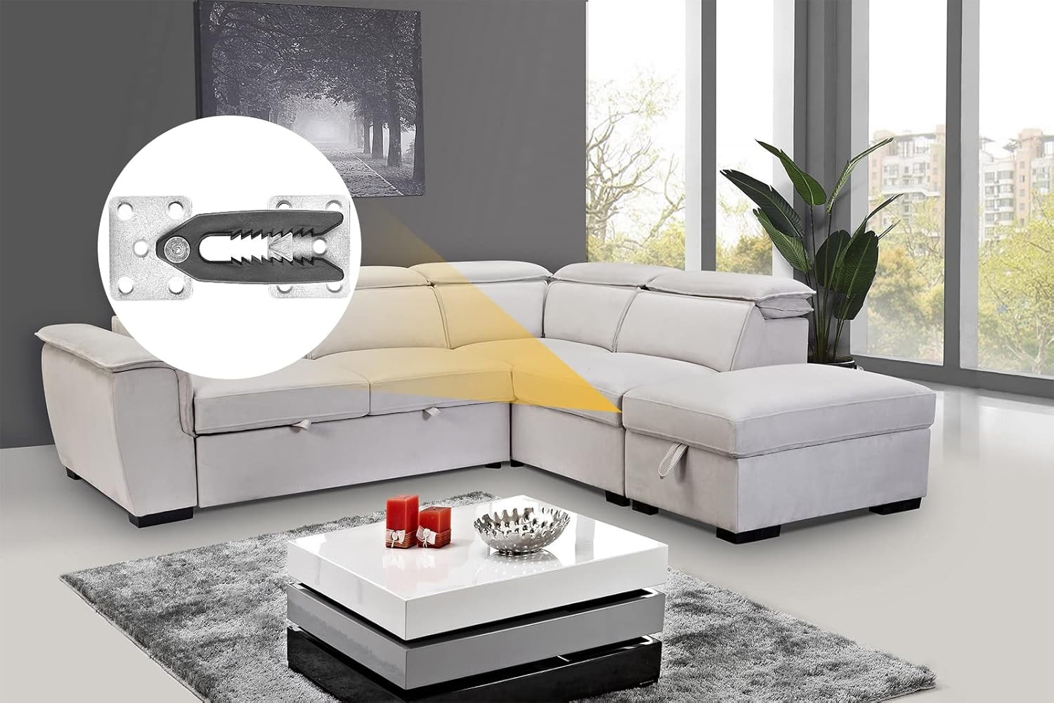 Sectional Couch Connector Heavy Duty Snap Alligator Sofa Interlocking 4 Pcs