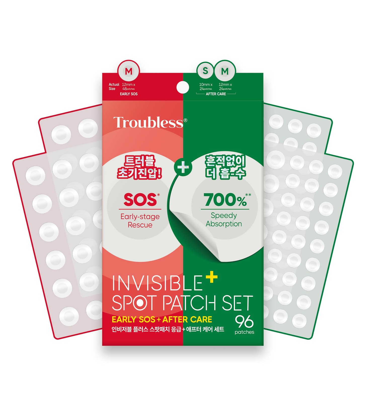 Troubless Invisible Plus Spot Patch EARLY SOS + AFTER CARE Set - Dual Hydrocollo