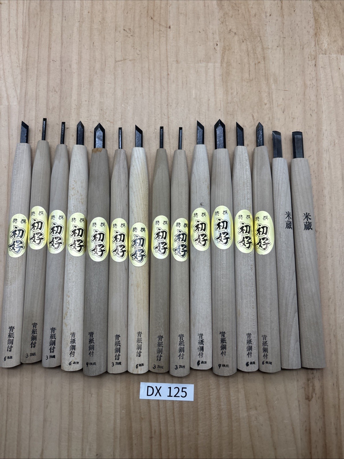 Japanese Wood Carving Chisel Set 15pc Aogami Blue Steel Professional DX125