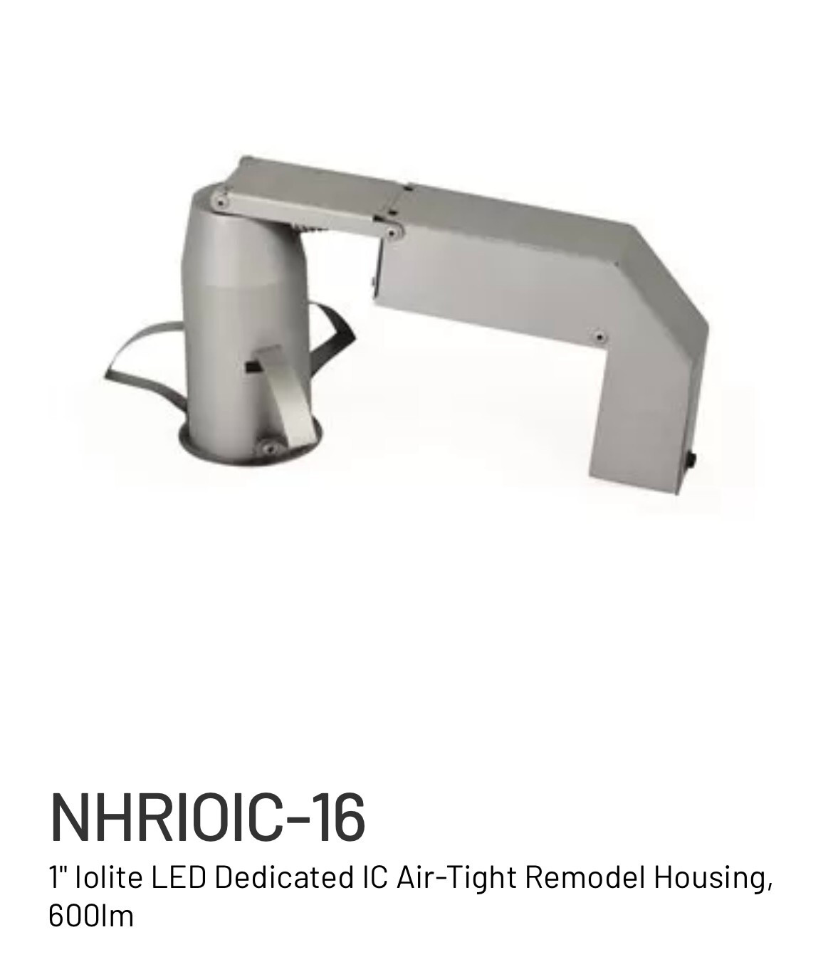 NORA NHRIOIC-16 1" Iolite LED Dedicated IC Air-Tight Remodel Housing, 600lm