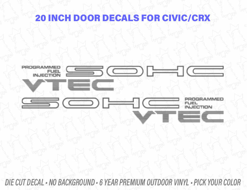 SOHC VTEC PFI Programmed Fuel Injection Civic CRX Ek Eg Ef EDM JDM Large Decals