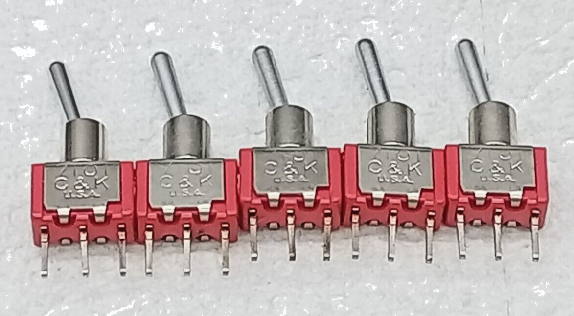 *LOT OF 5*   7101   C&K Manufacturer   Switch  2A 250VAC  5A 120VAC  Toggle.